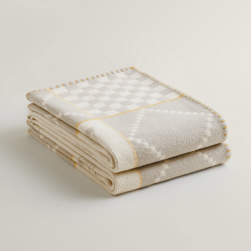 Avalon Animaux Nattes blanket - Grey | Hermès Mainland China